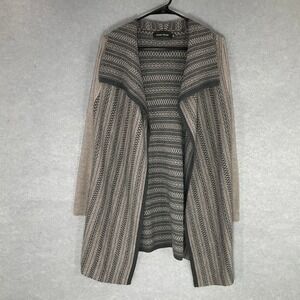 Ivanka Trump Cardigan Sweater Womens M Merino‎ Wool Blend Open Front Patterned